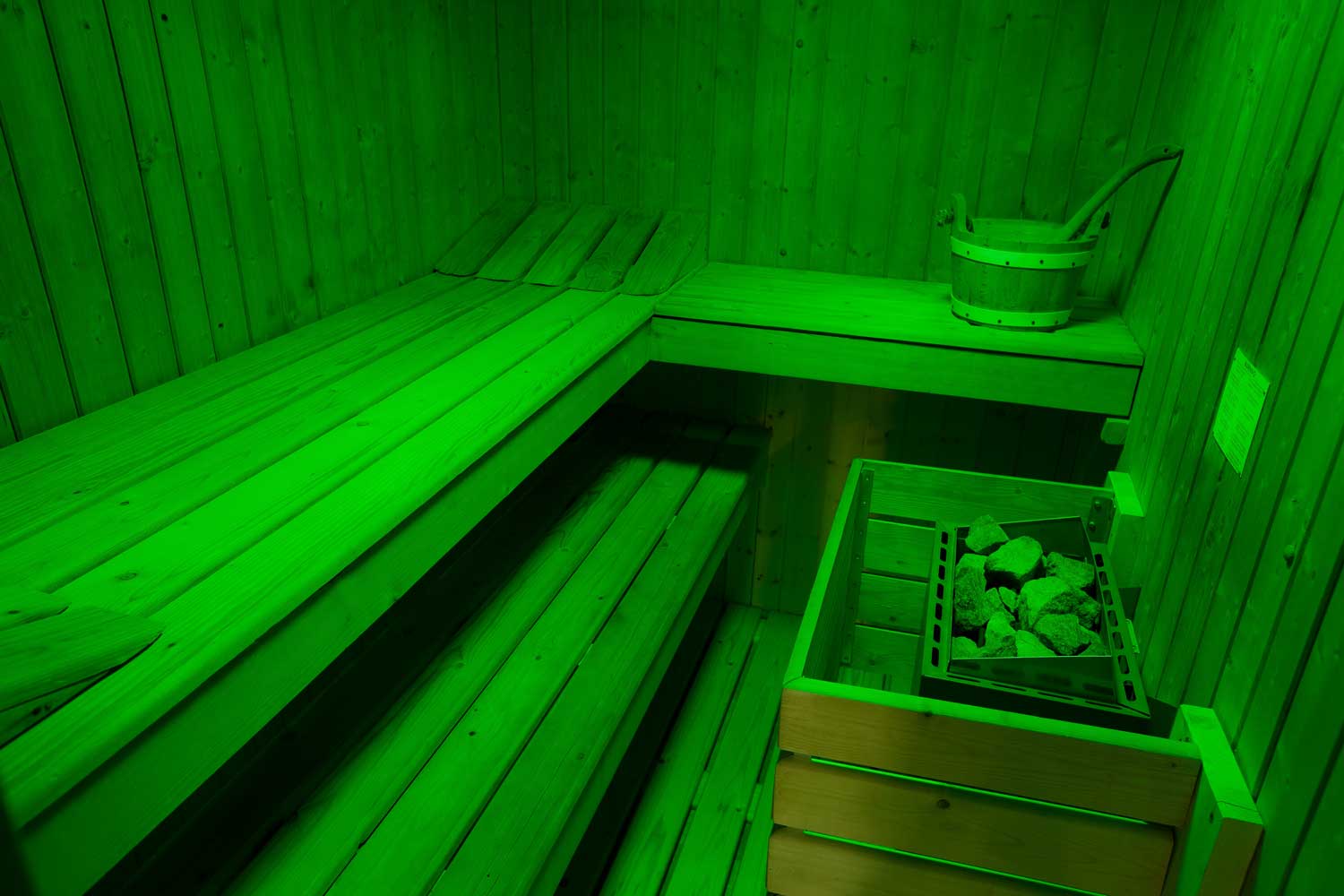 La Sauna dedicata agli ospiti degli chalet Les Fleurs Bleues Livigno